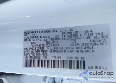 2024 Mazda Cx-50 2.5 S Premium z USA, uszkodzony, nr VIN 7MMVABDM8RN177648